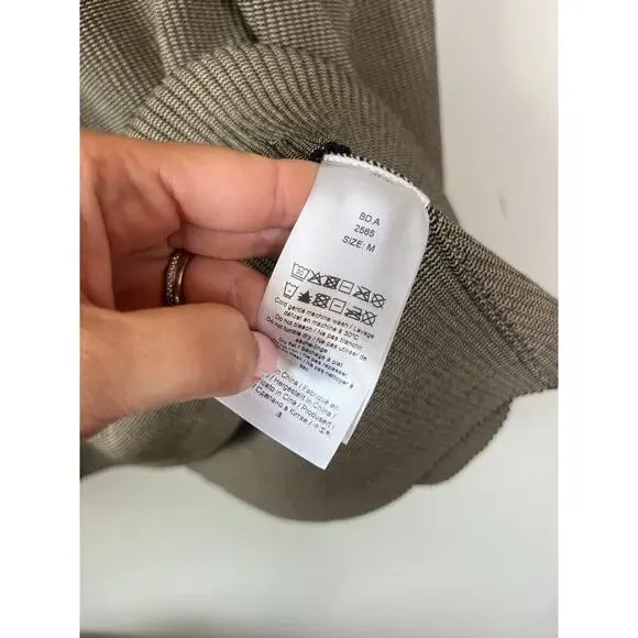 NEW Ganni Melange Collar Embroidered Short-Sleeve Knit Mini Dress Safari Size: M - Picture 6 of 8